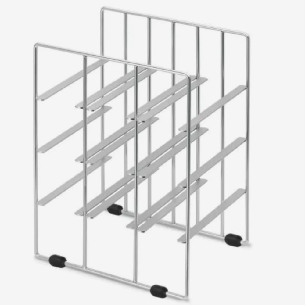 BLOMUS stainless steel nickel finish nine bottle wine rack